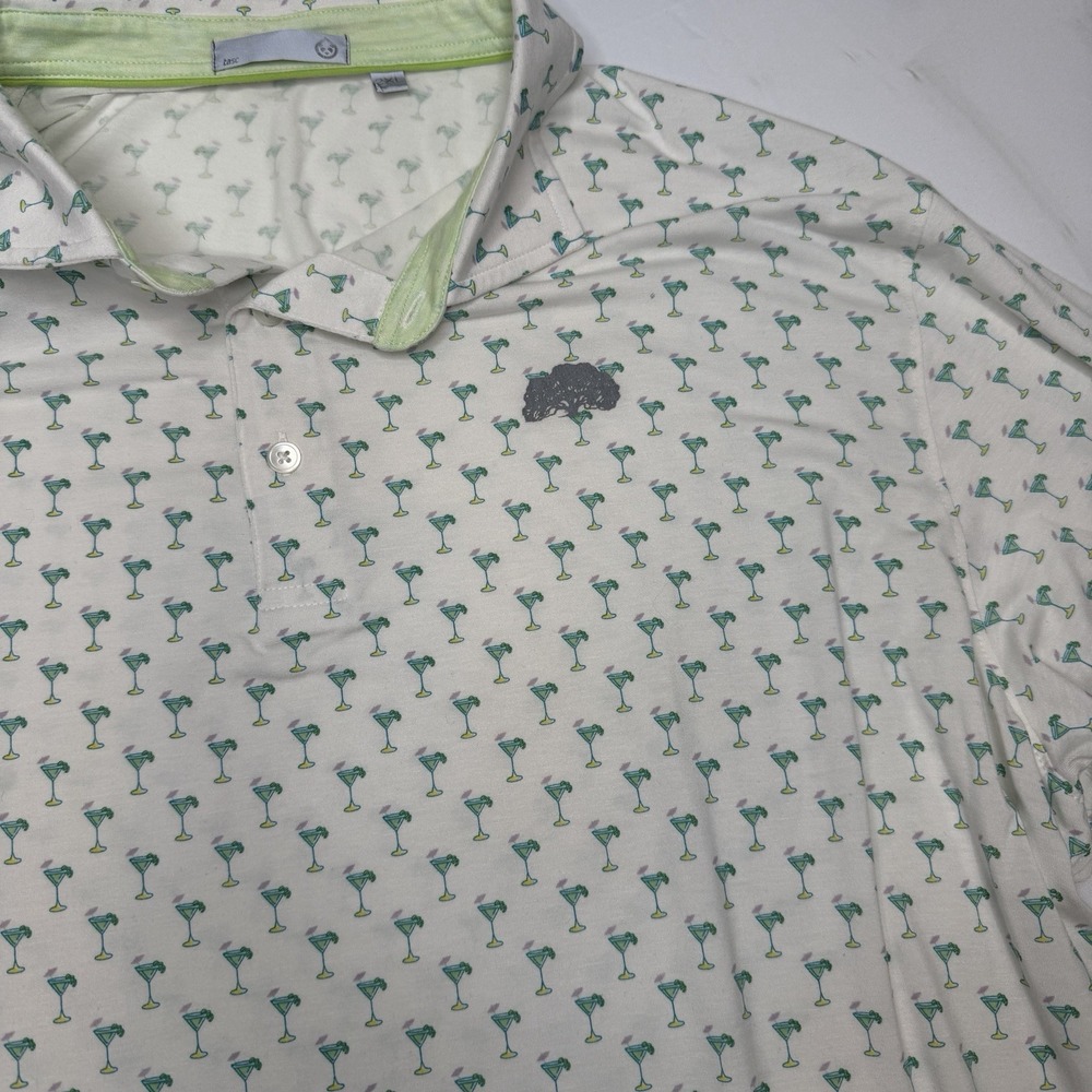 Tasc Performance Cloud Polo Shirt Golf Short‎ Sleeve White Martini Men's 2XL